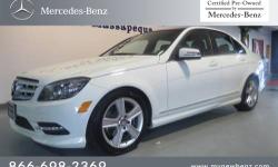 Mercedes-Benz of Massapequa presents this CARFAX 1 Owner 2011 MERCEDES-BENZ C-CLASS 4DSD with just 24500 miles. Represented in ARCTIC WHITE and complimented nicely by its BLACK LEATHER INSERT interior. Under the hood you will find the 3.0L DOHC 24-valve