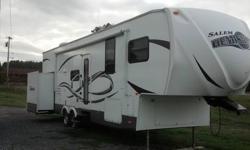 Selling a 2011 Salem Hemisphere 5th wheel camper.Has two slideouts.Comes with upstairs bunk & a drop down room w/couch/bed & room for tv & has a closet.Need to sell!! Will negotiate price