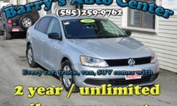 **Get a FREE 2 Year Unlimited Mileage Warranty!!**
Here is a beautiful 2011 Volkswagen Jetta that is loaded with power options, keyless entry, CD player, tire pressure monitor, heated exterior mirrors, electronic brake assistance and more. This smooth