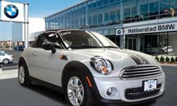 MINI Certified, ONLY 3,842 Miles! Coupe trim. Bluetooth Connection, CD Player, Keyless Start, Alloy Wheels, Overhead Airbag, Auxiliary Audio Input. AND MORE!======KEY FEATURES INCLUDE: Auxiliary Audio Input, Bluetooth Connection, CD Player, Aluminum