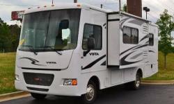 WOW!!!! HERE IS A BEAUTIFUL RV AT AN AFFORDABLE PRICE!!!!
2013 WINNEBAGO VISTA RALLY 26E CLASS A - GAS WITH ONLY 7,763 MILES ON IT!!!
FEATURES INCLUDE -
? Skylight Above Bar
? Electric Water Heater
? Single Slide Topper
? Ford Chassis
? Split Bath