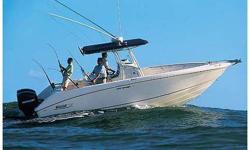 Twin - Mercury Verado 225hp Supercharged 4 Strokes (Less than 500hrs) - Features: Radar,VHF, AM/FM/CD, T-Top with Canvas Enclosure, Electronics Box, Outriggers, Windlass, Fold Down Rear Seat, Pump Out Head, Remote Spot,etc. This boat is LOADED! LOA: 27?,