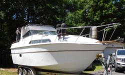 1986 Thompson 290 Daytona Twin Mercruiser V8's and Alpha One Drives.
2011 Vantage custom aluminum tri-axle trailer with surge brakes.
Forced to sell because wife has health issues and can no longer climb in and out of boat.
Very nice older Cabin Cruiser,