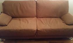 Up for sale is furniture sofa love seat bed couch
For home/household use
Includes 2 seats for 2 people
Color: Brown with orange lines
Measures approx: 75 inches width x 33 inches height
Condition In very good condition. Has no discoloration
Price $125