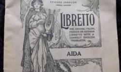 libretto for Aida from the Metropolitan Opera House in NYC, published by Fred Rullman Inc., NY, NY. The original Italian, French, or German libretto with correct English translation, The Only Correct and Authorized Edition,at least 60 years old-all pages