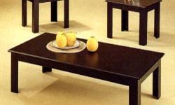 3-Pc Walnut Finish Coffee And End Table Set With Queen Anne Legs. Also Available In Oak, Cherry And Black Finish. Details: End Table: 23-1/2L. X 23W. X 20H., Coffee Table: 42L. X 23-1/2W. X 501/2H.. Easy To Assemble.
2075(A)