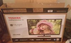 Selling a television
Brand Toshiba
Model 32L1400U
Resolution 720P
Screen Size 32" inches
Color Black
Sound DTS TruSurround
Features Dynalight
Original Authentic Genuine
Includes a power adapter/cable, original brown box and black TV stand
Two HDMI slots,