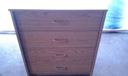 4 DRAWER PARTICLE BOARD DRESSER - 25.00
DRESSER IS:
32 3/8" HIGH - 27 5/8" ACROSS - 157/8" FRONT TO BACK.
DRESSER DRAWERS ARE:
24 3/8" ACROSS - 13 1/4" FRONT TO BACK - 4" DEEP