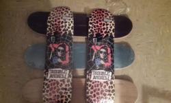 Five brand new Trouble Andrew x Nixon special edition skateboard decks - plus two trouble Andrew music CDs