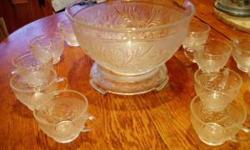 Anchor Hocking Sandwich Punch Bowl Stand 12 Cups, $55 (Poughkeepsie)
"NOT A SPAMMER" must be typed in your first line email or I can not answer your email.
Anchor Hocking Sandwich Punch Bowl/Stand/12 Cups
Currently selling on Ebay for over $75.
I only