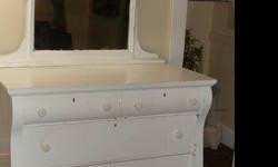 dress and mirror for sale has been painted white many years ago but can be stripped to its natual wood .asking $300.00or best offer very good condition if interested call 315-232-4112 cash only thanks