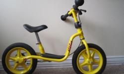 Nearly new balance bike with height-adjustable seat so feet reach the ground easily
Rubber handlebar grips for extra comfort
Lightweight, sturdy metal frame.
Price negotiable.