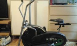 2-in-1 cardio dual trainer can be used as an elliptical trainer or exercise bike, Display monitor measures time, speed, distance, and calories burned! In mint condition, used very little! Local pick up only! Please contact at 347-977-8331. Thank you!
