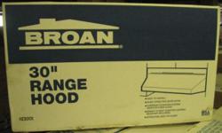 Broan Range Hoods
White on White
7" Round Duct
Bright 75 Watt Cooktop Lighting (Bulb not included)
New in Box
Made in the U.S.A.
30" Broan Range Hood (Model 423001): 30 Hoods available
36" Broan Range Hood (Model 423601): 6 Hoods available
42" Broan Range