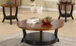 Product description:
This three piece occasional table group offers the warm and inviting style you love in a casual presentation that's perfect for everyday use. Three tier design on the rectangular coffee table and matching square end tables allows for