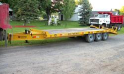 Custom Brand Equipment Trailer, Tri-Axel, pintle hitch, dove tail, 10 Ton capacity, needs a couple planks on the floor of the trailer. We are not using it at the moment so I would just as soon sell it. Asking $3500.00 783-2014 voice or text.