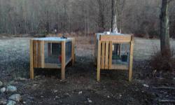 (2) Scott Kennels, both less than one-year old with dog houses attached and stained. These kennels are built with pressure treated lumber locally purchased and the Scott's Dog Supply Kennel Kits built to spec with one kennel customized for additional