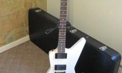 Up for sale is my Epiphone 1984 Explorer EX. This is a great guitar for anyone who enjoys playing metal or hard rock. This Explorer uses one Active EMG-85 neck pickup and one Active EMG-81 bridge pickup. The EMG-85 uses two Alnico magnet-loaded coils with