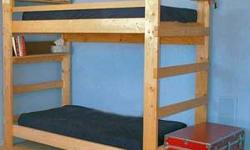 Make The Best Use Of Your Limited Space With This Bunk-Bed In Unfinished Solid Spruce. The Single and Double Bookcase is Extra. This Bunk-Bed Is A Free Standing Bunk-Bed That Comes As A Ready To Assemble Kit.
The Bunk-Bed Is Available In Twin, Full And