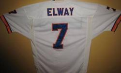 John Elway, Denver Broncos, 1994 w/ 75th Anniversary NFL Patch White Polyester Mesh w/Blue & Orange Sewn Name & Numbers Size 56, Retail's for $275.00 For the price, this collectible jersey is a great investment!!!