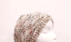 A cozy warm beanie hat, the colors of this knitted beanie hat is a marble effect of shades of brown,rust,tan. Completely hand knitted. Worn by men and women. The beanie beret is made with a soft acrylic yarn. Very stretchy, will fit any head, will stretch