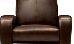 Kinley Leather Power Recliner
FANTASTIC DEAL - LESS THAN 1 YEAR OLD - BARELY USED
Color: Java
Fabric: Bonded Leather
Solid hardwood and plywood frame
Zero wall hugger: Zero wall-hugging design allows the recliner to fully recline with only inches of wall