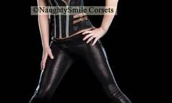 LEATHER PUNK CORSET NAUGHTYSMILE USA Leather Corset NSLP * High quality 100% Sheep Nappa Leather Corset, fully lined inside. * Genuine Steel Boned Corset, made for serious tight lacing, shaping and waist-training. * This design includes 5 inches modesty