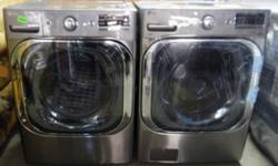 Super Capacity LG 8000 Series Graphite Washer & Dryer Set New Only $1599
Washer Model #: LG WM8000HVA MSRP $1595
Dryer Model #: LG DLEX8000V MSRP $1495
BRAND NEW DEMO/DISPLAY UNITS (SEE PICS)
Washer Features:
Fast Forward your Laundry
Tired of spending