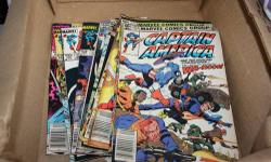 Here are about 15-20 collectible comic books. Mainly the avengers and Captain America, but also a few random comics as well.