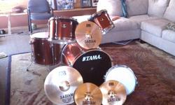 2 years old blue very pretty. 5 piece with roto toms and zildian cymbals. Will consider trades or partial trades tex 5854036164
