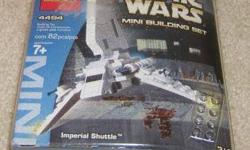 This is a brand new unopened box of the Lego Mini Building Set Imperial Shuttle. Released in August 2010, the Lego 4494 comprises 82 pieces and one mini figure of a Lambada class Imperial Shuttle.
Geared towards children 7 years or older