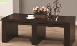 Item Description
This three piece nesting table set is perfect for when you want tables in your living room but don?t always have the space for them. When entertaining you may need more surface space, just pull out the two end tables that are neatly