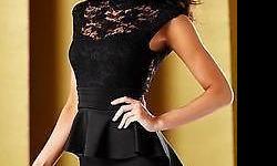 Black open back lace dress
Top lace overlay with bodice for lining at front Front to back ruffle
detail Gold button closure at neck, invisible back zip
95% Nylon, 5% spandex; bottom: 95% poly, 5% spandex; lining: 100% polyester
SIZE: M
Visit