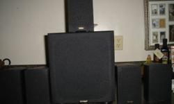 Paradigm Cinema 70 v.2 Surround Sound System-Comprises five Cinema 70 satellites and a Cinema subwoofer. The sats each measuring 4.25 inches wide, 7 inches tall, and 5.5 inches deep and weighing 3.3 pounds. The sub measures 11 inches wide, 13 inches tall,