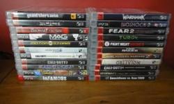 HAVE A SELECTION ON PS3. ALL COME WITH COVERS, MANUALS, INSTRUCTIONS, ETC. ALL ARE IN NEAR NEW CONDITION. PRICING RANGE FROM $10 TO $20 DEPENDING ON GAME. ALL THE GAMES I HAVE ARE ALL PICTURED. ANY OTHER QUESTIONS I CAN BE REACHED AT (914) 355-0740