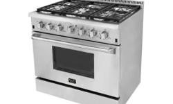 Brand New Professional Style 36" Stainless Steel Gas Range W/6 Sealed Burners Only $2399
Model KRG3603U
MSRP $3,289
Brand New In Box with 2 years Manufacturers warranty for parts & 1 year warranty for labor from Kucht
Product Dimensions:
36" Width / 29"
