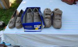 1 pair New Women's walking shoes,color black, sz 8 width medium, leather uppers and Velcro closures. Maybe seen at Estate sale on 1227 Black Point Rd, Canastota, NY 13032 Sunday July 28 10am-3pm. May also be picked up in Syracuse. For questions please