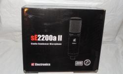 Description:
Brand New in Box! Microphone Sealed! Never plugged in!! Received it as a special promotion just last month! I have too many microphones!! 8-)
Large-diaphragm Condenser Microphone with Cardioid, Omnidirectional, and Figure-8 Polar Patterns,