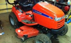 This has a 27hp 3cyl. Diesel motor,60 inch mower deck,power steering,4 wheel drive,hydro foot pedal drive,3 point hitch,rear and center pto,hydraulic lift,660 hours. This is in very nice shape and ready to work! This will take a front loader. Give me a