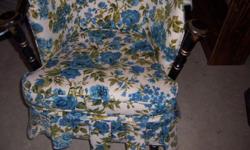 Nice solid chair painted blue, very good condition, always been inside or on porch, we are asking $50.00 for it. It will not let me load a photo, sorry