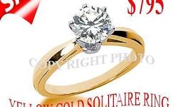 WE OFFER YOU SOLITAIRE ENGAGEMENT RING
14KT GOLD IN WHITE OR YELLOW GOLD WITH
0.50CTTW NATURAL DIAMONDS.WITH FULL REFUND
IF ITEM DONT MATCH AS DESCRIBE AND FREE SHIPPING.
SIZE THE RING FOR FREE ON REQUEST. AND LIFETIME TRADEUP POLICY.
ITEM INFO