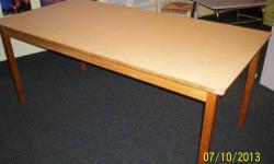 Two tables - very sturdy - formica top, oak legs
Dimensions: 72" x36" ( $50)
36" x 36" ($25)
Both are 30 " in height.