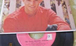 The Young Frankie Avalon, Chancellor, 45 vinyl record & sleeve have a name on them, number sticker, otherwise very good condition