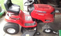 Model 13WX78KS011
Troy-Bilt Bronco lawn tractor.
Single cylinder. 20 HP
Kohler Courage engine,
a foot-pedal-controlled
AutoDrive transmission
StepThru frame. Price negotiable
42" staggered side discharge mowing deck
All steel construction
Comfortable