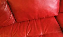 Used Leather Red Sectional Couch for sale at $800.
This couch was bought last year, so it is still in good condition!
We are looking for a smaller couch to open up more space in our apartment, which is why we are selling this sectional.
This couch can