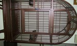I have a very nice parrot cage. This cage is very well built, very heavy and sturdy. Can be used for any bird from a cockatiel to an african gray. It is on legs with wheels and measures 67? tall is 19 Â¾? W and 26? L. The bar spacing is 1?. The top of the