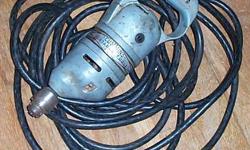 This electric drill is abit beat up and has some rust on the chuck. It runs but the speed seems to fluctuate a little. So the bearings and gears are probably gummed up with old grease and oil. The 25-foot long cord is in very good condition.
Phone