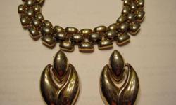 -vintage gold-tone earrings (with post), 1 1/2" long-$15
-vintage gold-tone bracelet, 7" long-$20