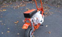 Vintage Trail Horse Mini Bike runs great - This Minibike is from the '60s. Tecumseh 6 hp motor has billet rod, and runs well. Shocks front, and rear. Tires good, all bearings new. #40 chain on rear, and #35 chain between clutch, and jack shaft. Great