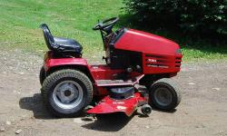 Heres a Wheel Horse-toro 254-h hydrostatic riding lawn tractor..its in really great condition and runs perfectly..new battery,new oil,deck cleaned,sharpened and balanced..needs new seat cover and has a push-button start(one of the interlocks is screwed